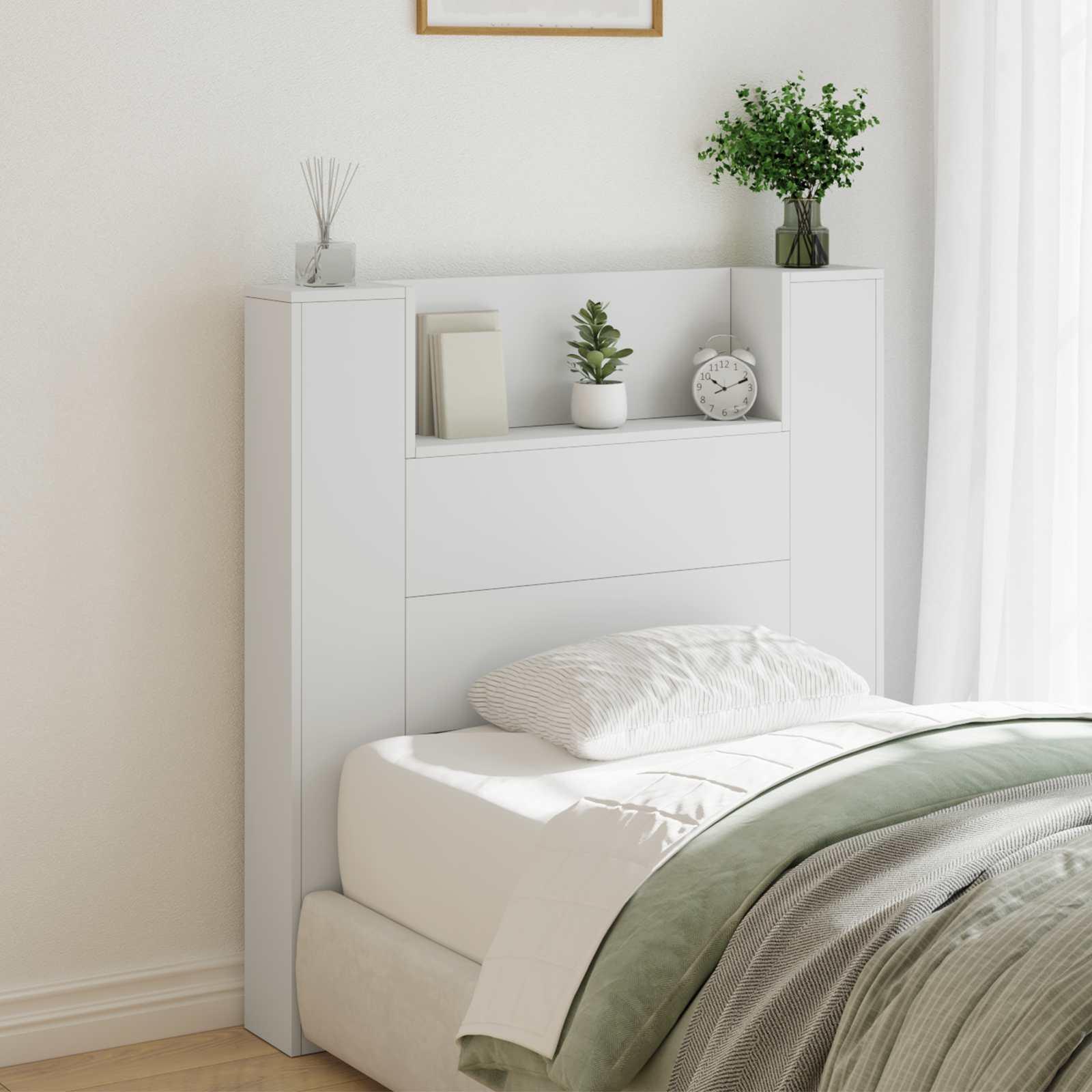 Hovedgærde Hvid 100 x 16,5 x 103,5 cm Konstrueret træ billede