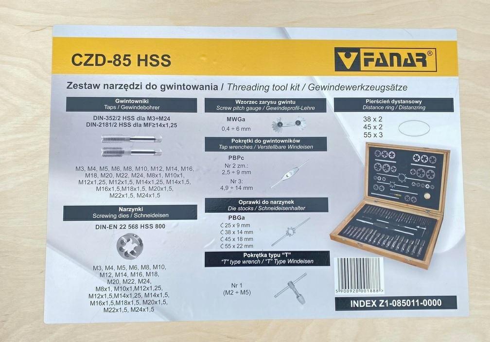 Gevindsæt HSS M3-M24 CZD-85 - gevindværktøjssæt billede