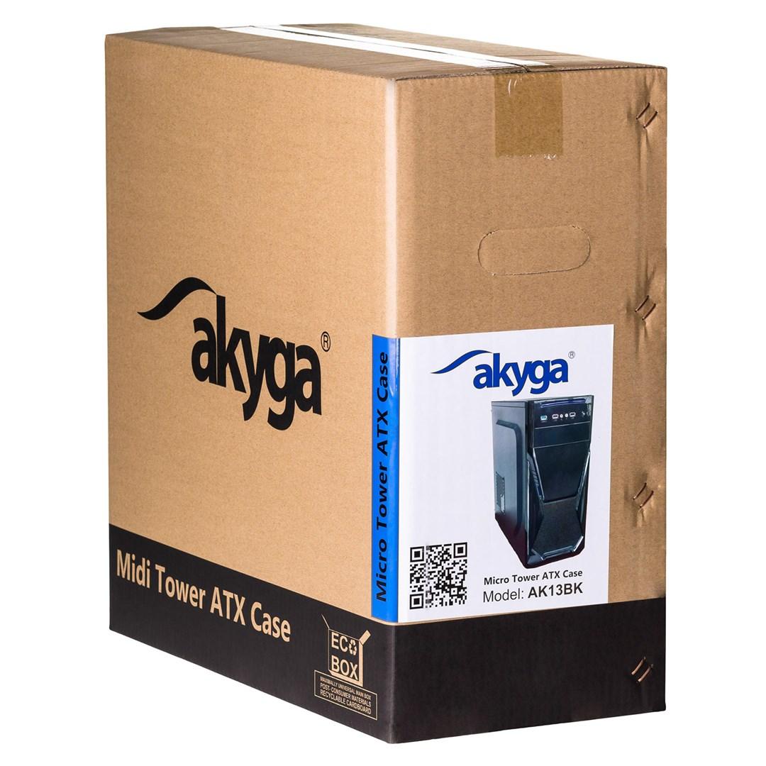 PC kabinet Micro Tower - Akyga AK13BK, sort billede