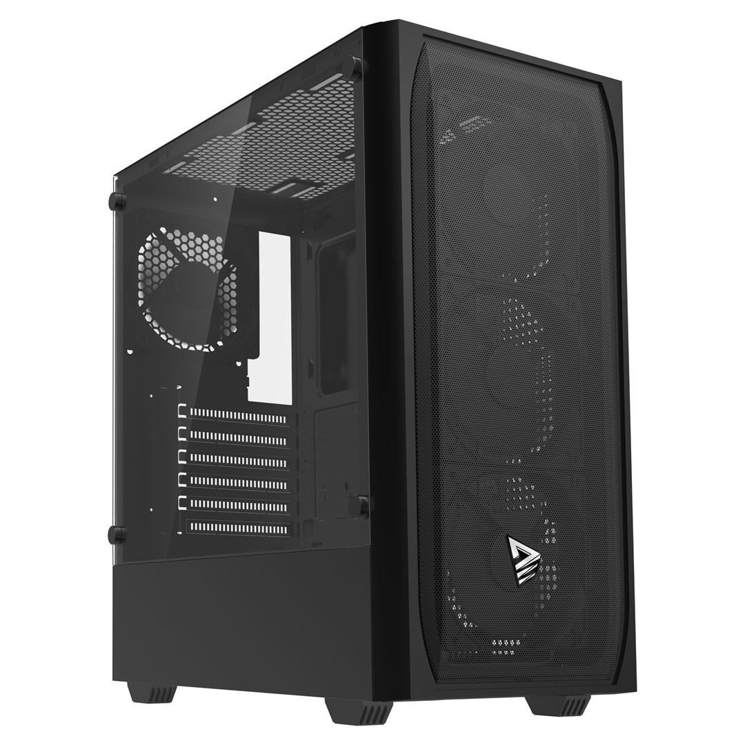 PC kabinet Savio Noctis Flow Cube - sort, ATX/micro-ATX/Mini‑ITX billede