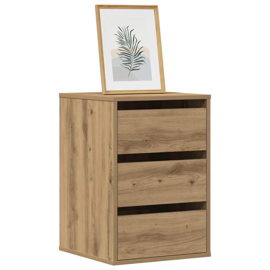 Kommode til hjørne 40x41x58 cm konstrueret træ egetræsfarve billede