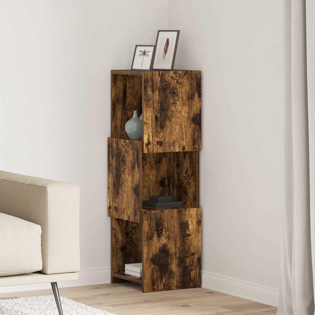 Hjørneskab Hvid 30,5x30x95cm Konstrueret træ billede