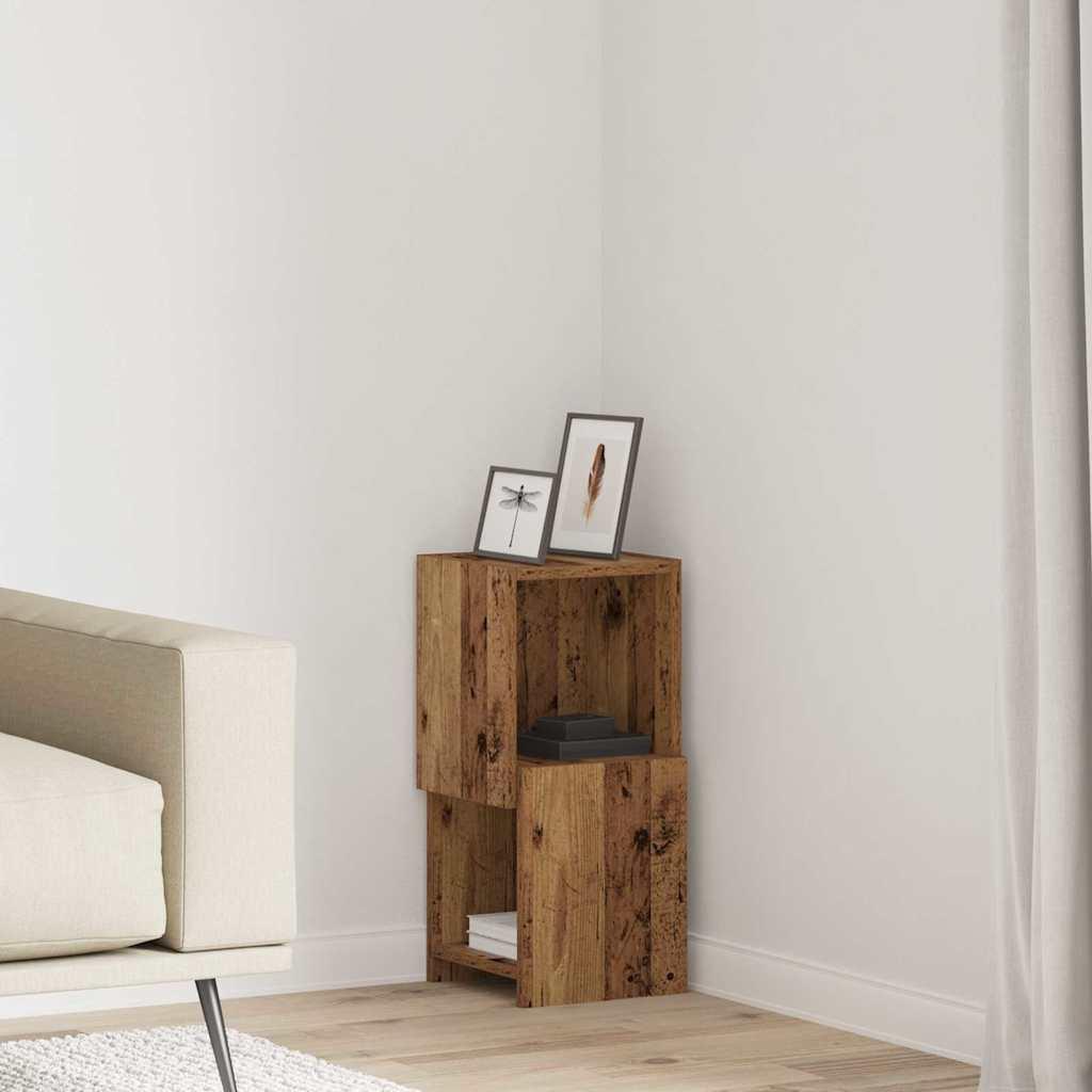 Hjørneskab Hvid 25,5x25x55cm Konstrueret træ billede