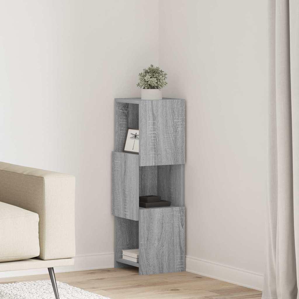Hjørneskab Hvid 25,5x25x80cm Konstrueret træ billede