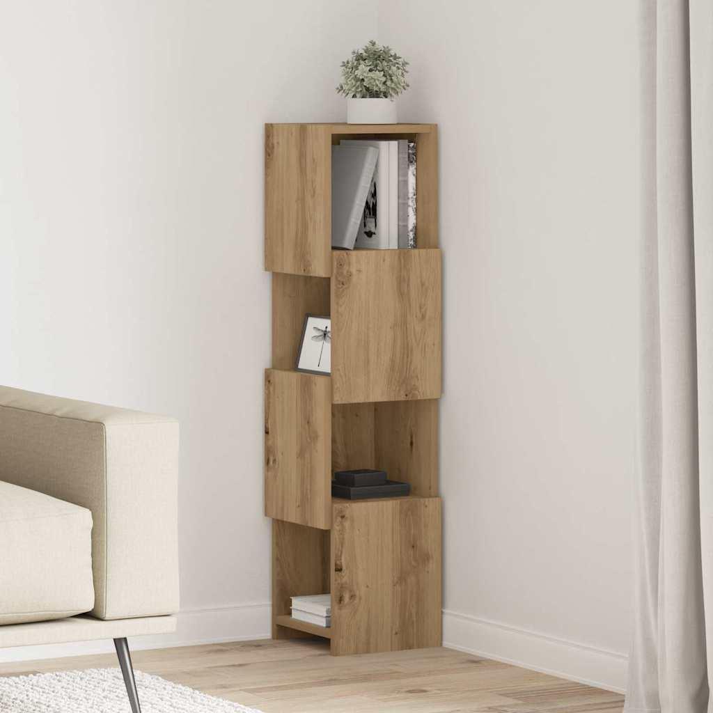 Hjørneskab Hvid 25,5x25x102cm Konstrueret træ billede