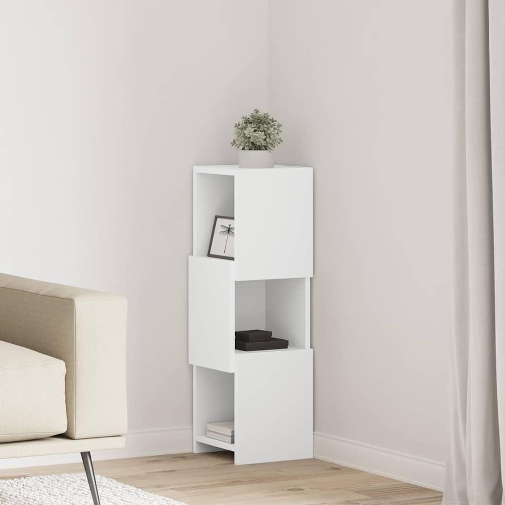 Hjørneskab Hvid 25,5x25x80cm Konstrueret træ billede