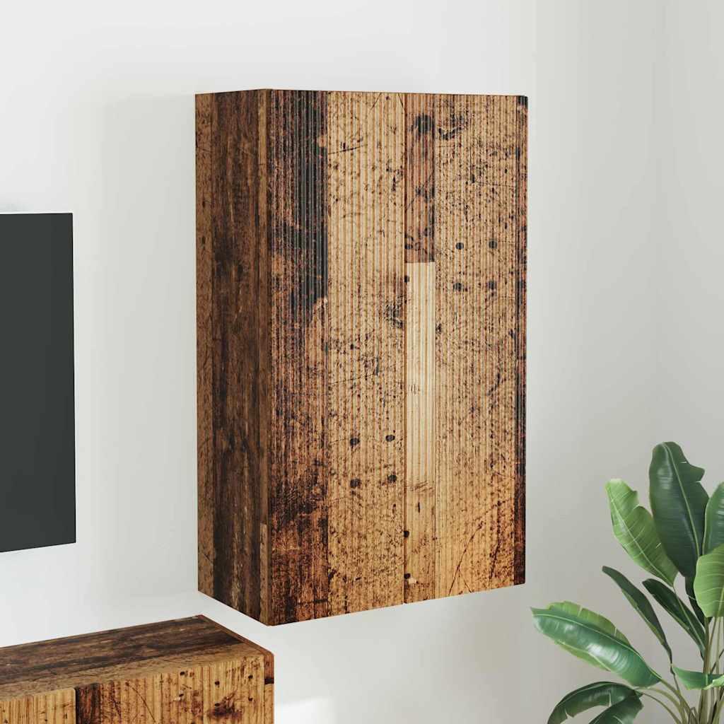 TV vægskab Gammelt træ 59,5 x 31 x 100 cm Konstrueret træ billede