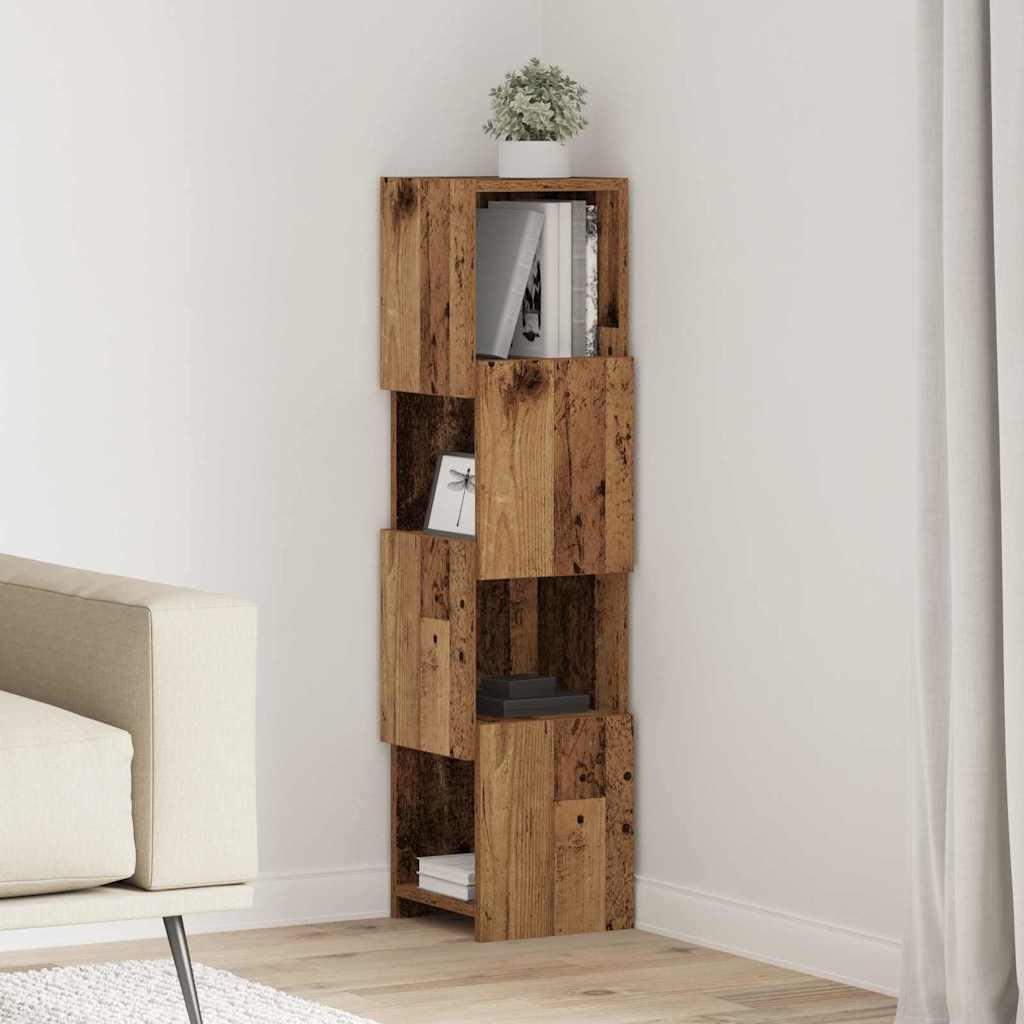 Hjørneskab Hvid 25,5x25x102cm Konstrueret træ billede