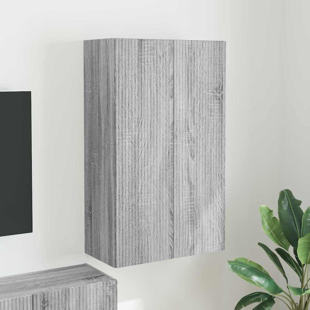 TV vægskab Grå Sonoma 59,5 x 31 x 100 cm Konstrueret træ billede