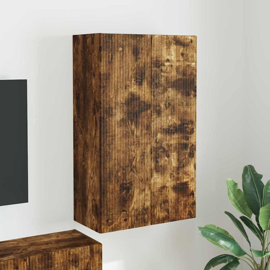 TV vægskab Røget eg 59,5 x 31 x 100 cm Konstrueret træ billede