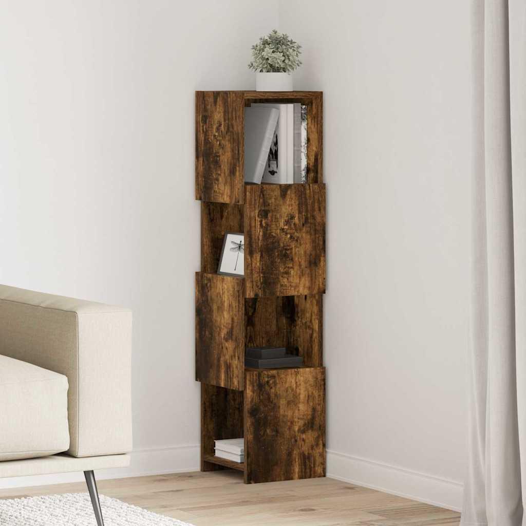 Hjørneskab Hvid 25,5x25x102cm Konstrueret træ billede