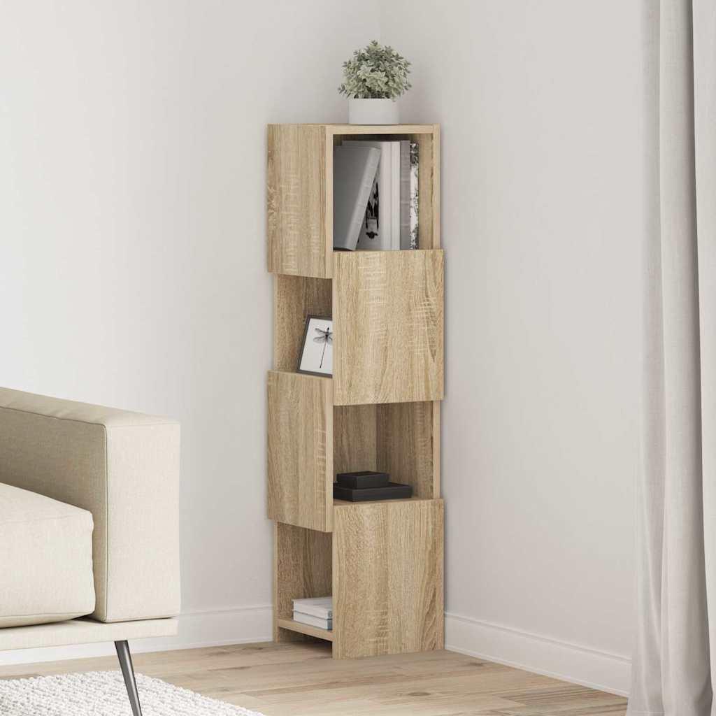Hjørneskab Hvid 25,5x25x102cm Konstrueret træ billede