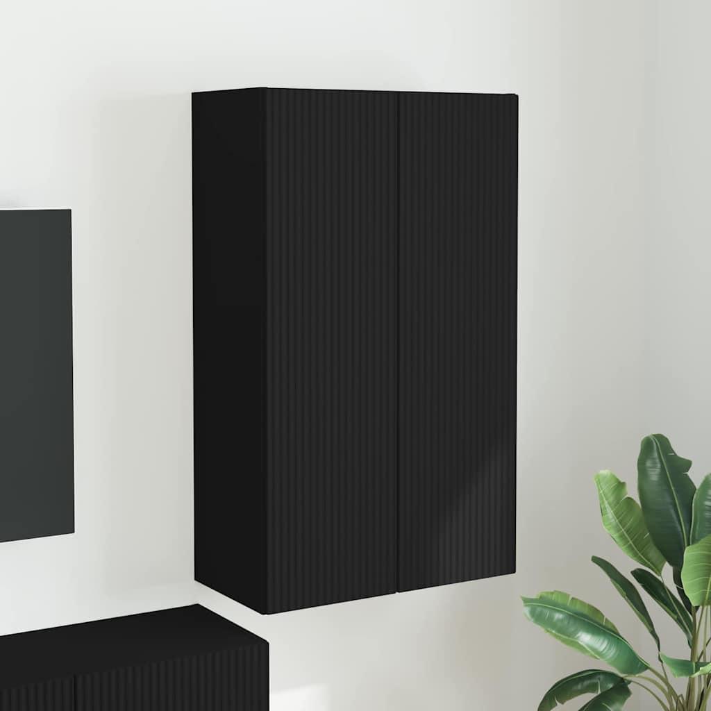 TV vægskab Vægmonteret Sort 59,5 x 31 x 100 cm Konstrueret træ billede