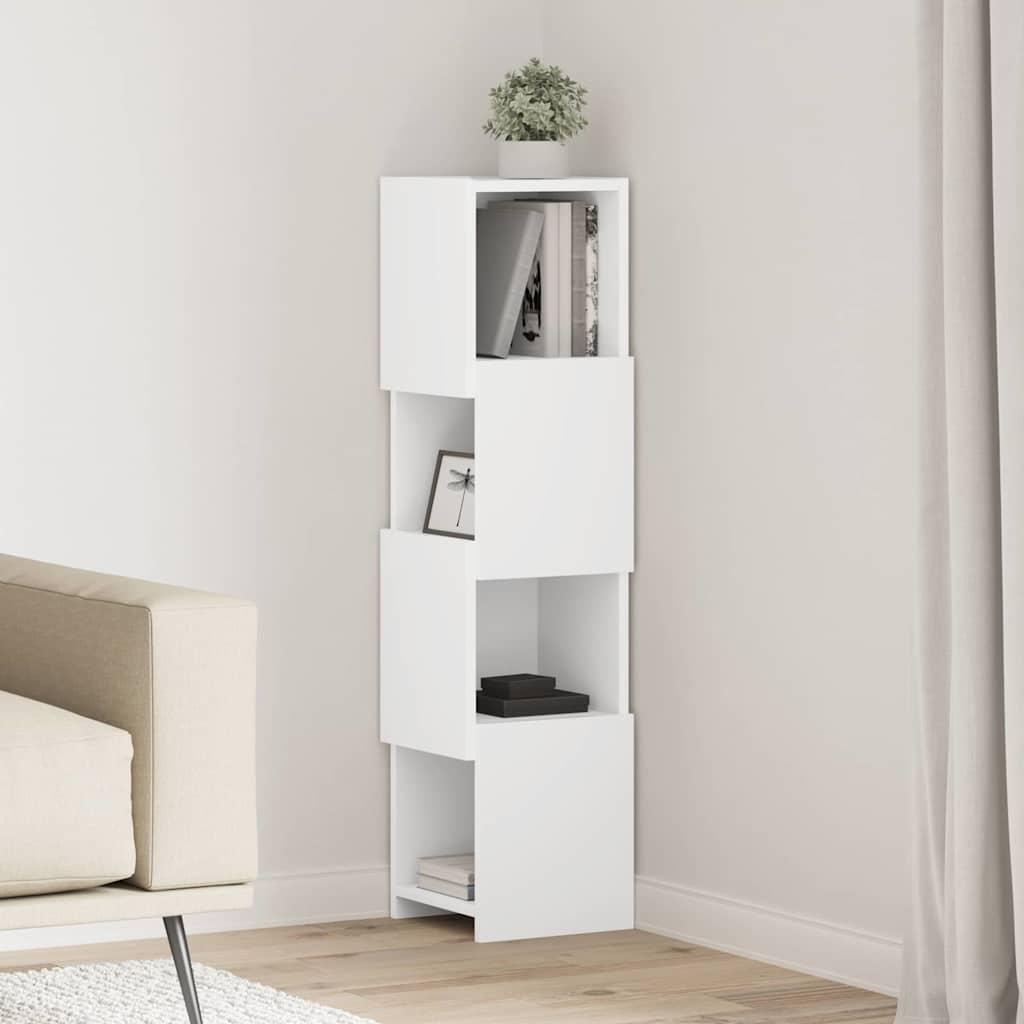 Hjørneskab Hvid 25,5x25x102cm Konstrueret træ billede