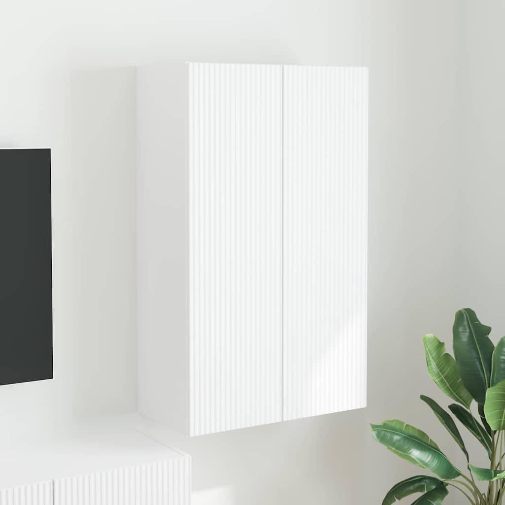 TV vægskab Vægmonteret Hvid 59,5 x 31 x 100 cm Konstrueret træ billede