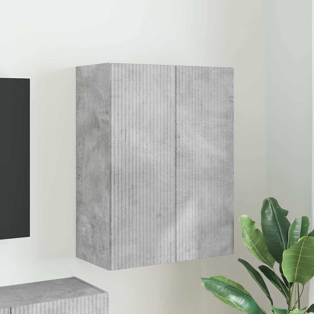 TV vægskab Beton Grå 59,5 x 31 x 80 cm Konstrueret træ billede