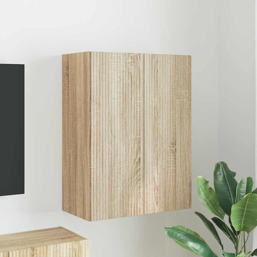 TV vægskab i sonoma eg 59,5 × 31 × 80 cm - konstrueret træ