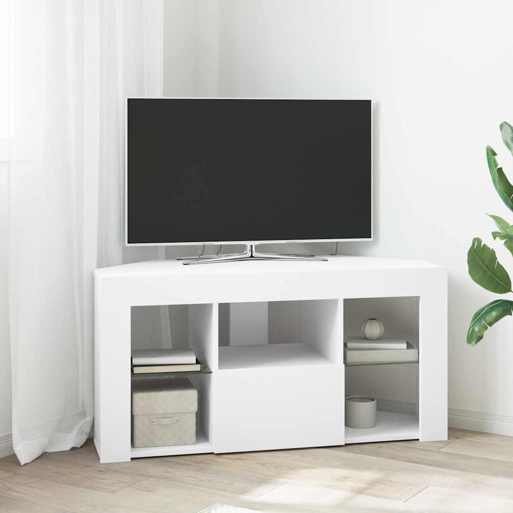 Hjørne LED TV Skab Hvid 100 x 40 x 50 cm Konstrueret træ billede