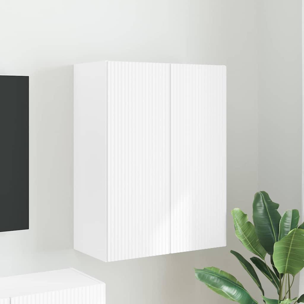 TV vægskab Vægmonteret Hvid 59,5 x 31 x 80 cm Konstrueret træ billede