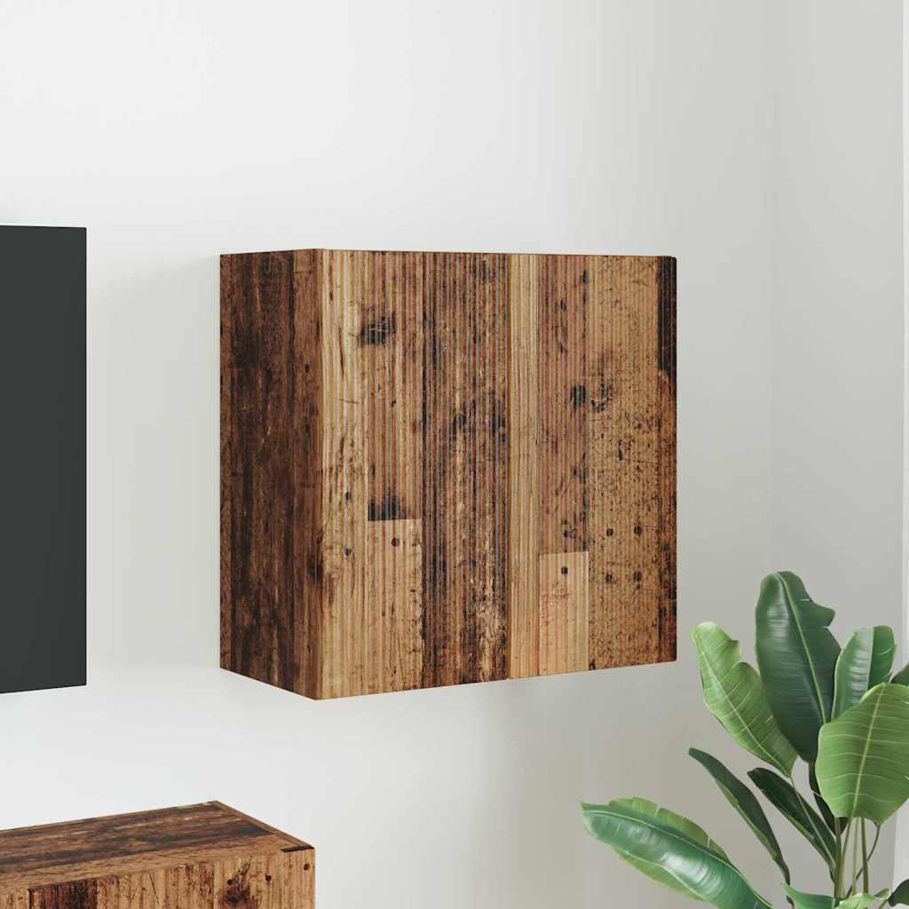 TV vægskab Gammelt træ 59,5 x 31 x 60 cm Konstrueret træ billede