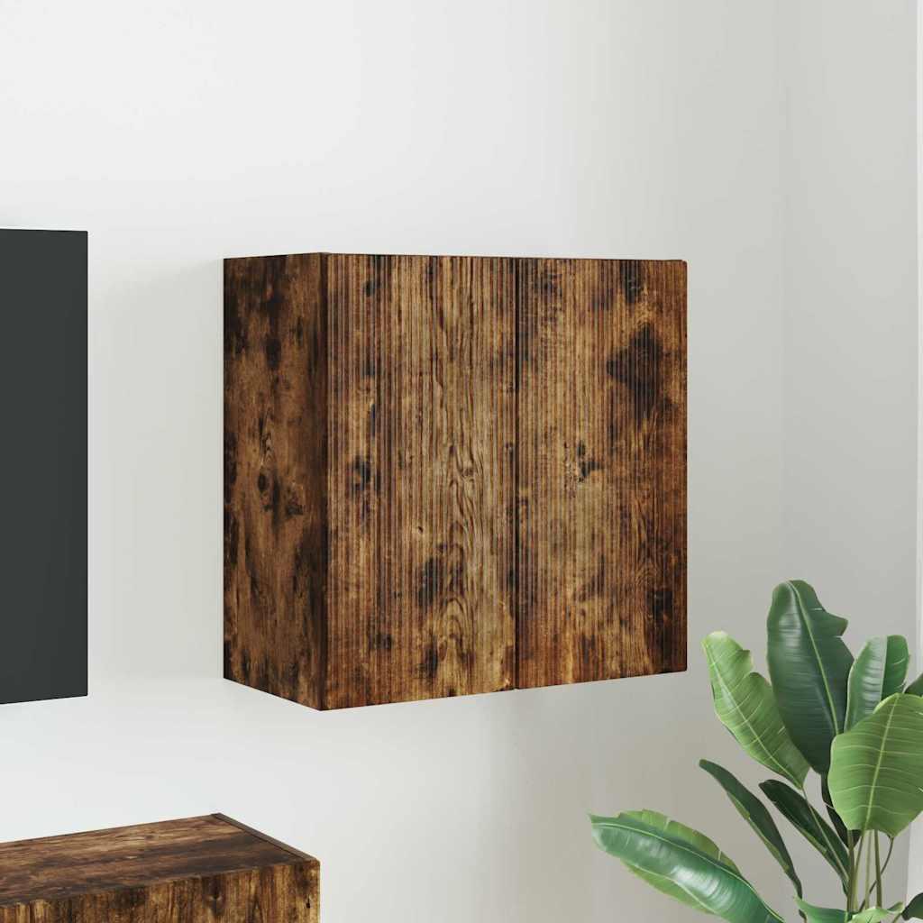 TV vægskab Røget eg 59,5 x 31 x 60 cm Konstrueret træ billede