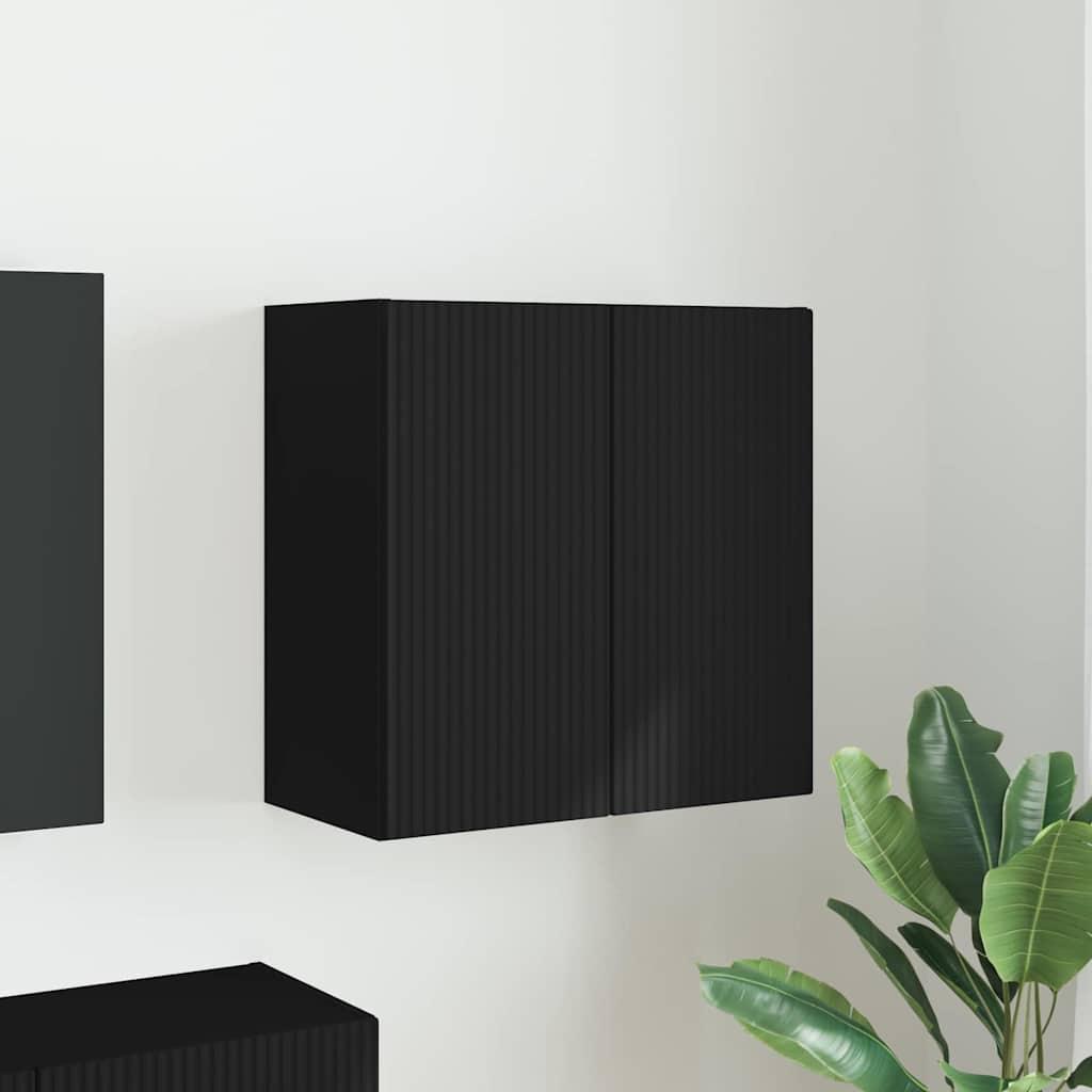 TV vægskab Vægmonteret Sort 59,5 x 31 x 60 cm Konstrueret træ billede