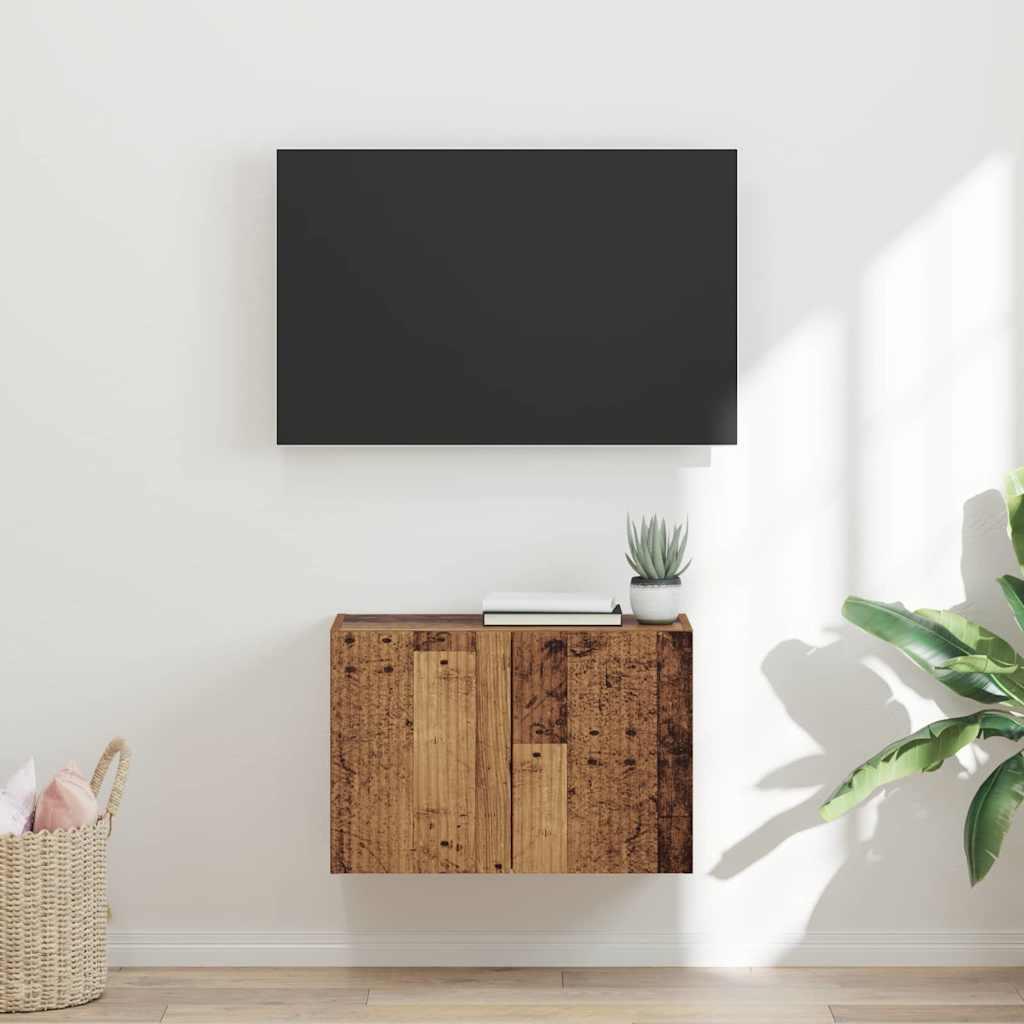 TV vægskab Gammelt træ 59,5 x 31 x 40 cm Konstrueret træ billede