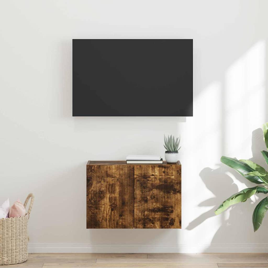 TV vægskab Røget eg 59,5 x 31 x 40 cm Konstrueret træ billede