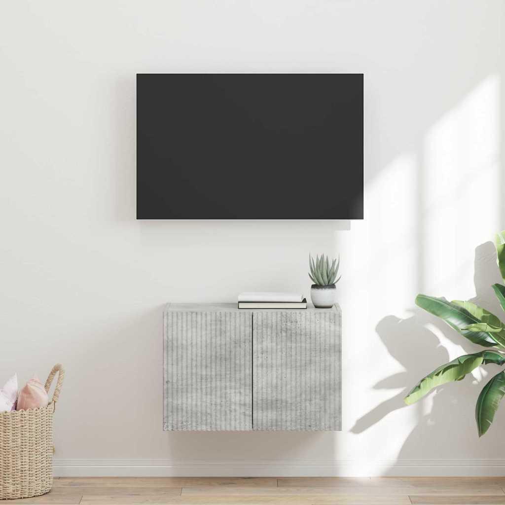 TV vægskab Beton Grå 59,5 x 31 x 40 cm Konstrueret træ billede