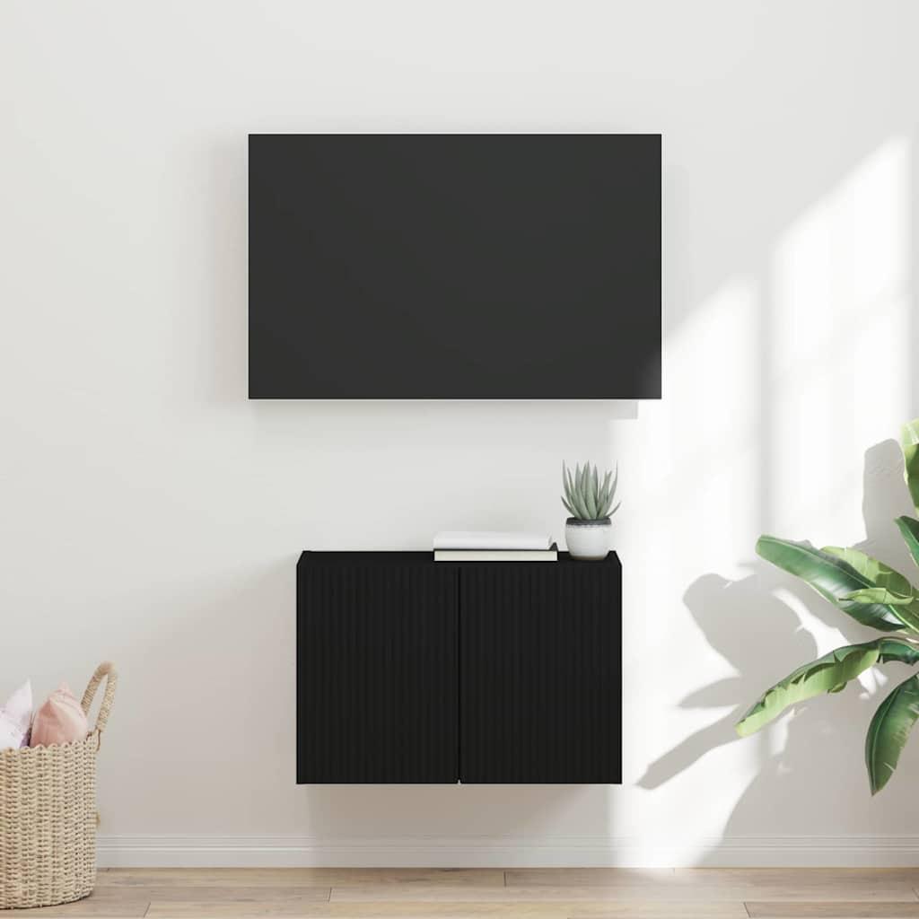 TV vægskab Vægmonteret Sort 59,5 x 31 x 40 cm Konstrueret træ billede