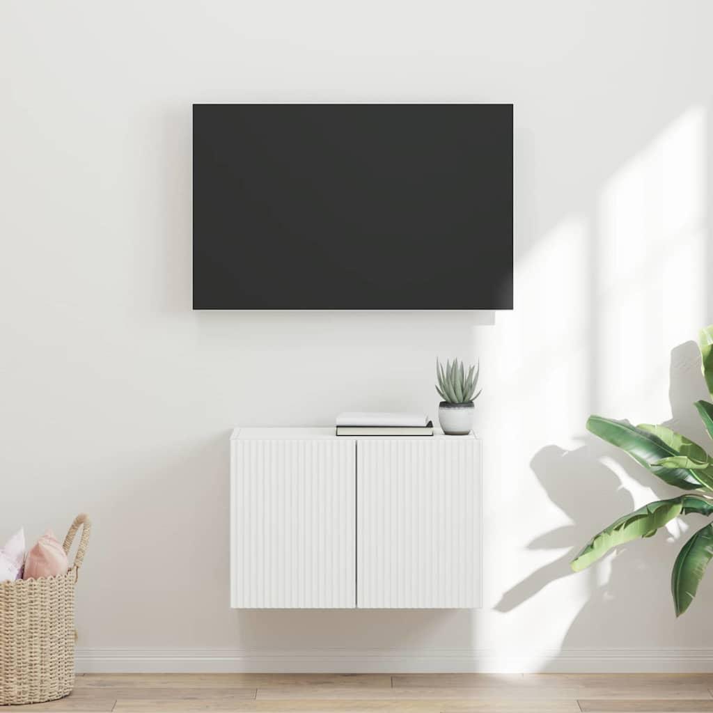 TV vægskab Vægmonteret Hvid 59,5 x 31 x 40 cm Konstrueret træ billede