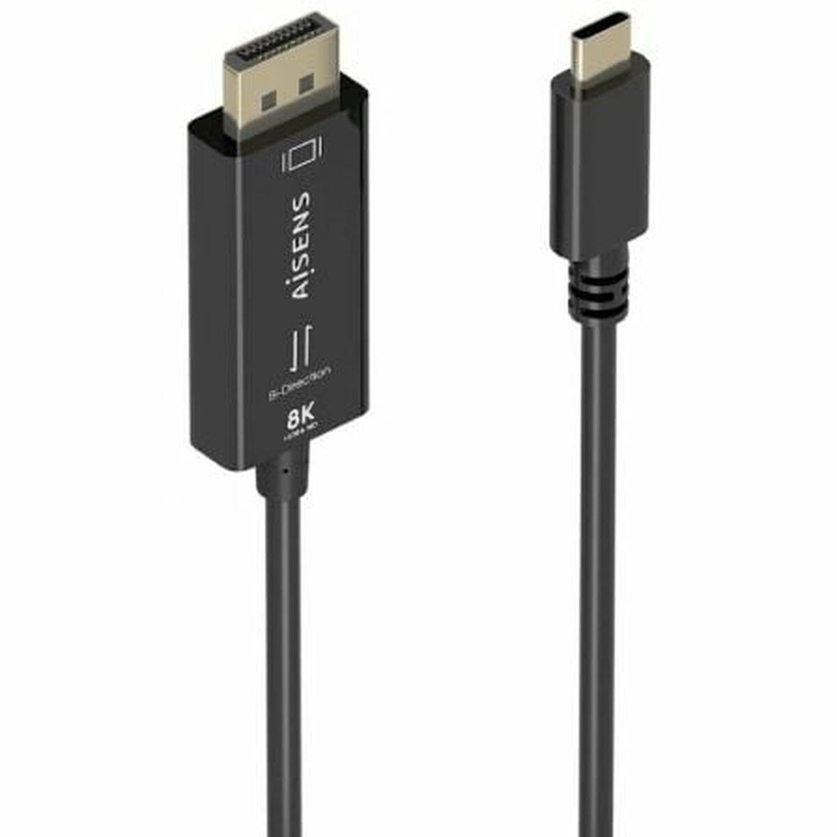 USB-C til DisplayPort kabel Aisens A109-0879 - 1,8 m, sort billede