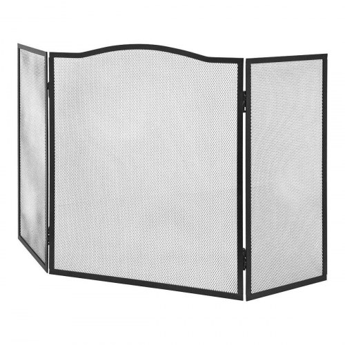 Gnistfang til pejs EDM - sort, foldbar 101 × 0,5 × 61 cm (OUTLET A)