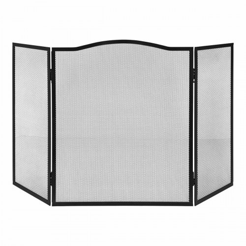 Gnistfang til pejs EDM - sort, foldbar 101 × 0,5 × 61 cm (OUTLET A)