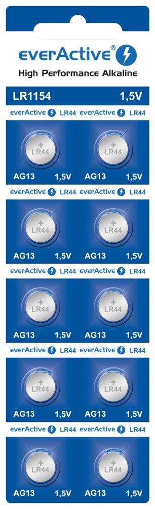 Knapcellebatterier alkaline LR44 / LR1154 (AG13) – everActive, 10 stk. billede