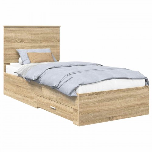 Sengestel med skuffer Sonoma eg 90 x 190 cm
