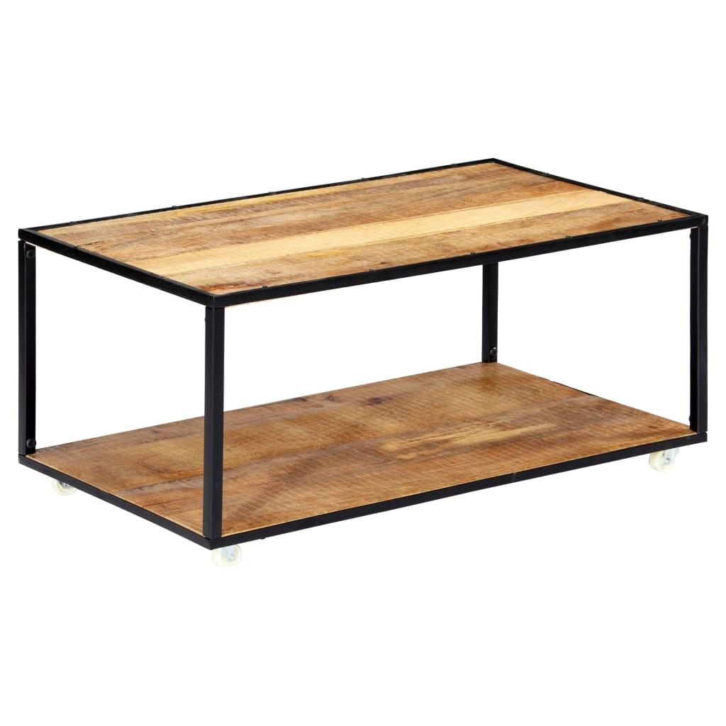 Sofabord 90x50x40 cm massivt genbrugstræ billede