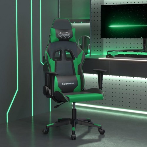 Gamingstol med massagefunktion - sort og grøn