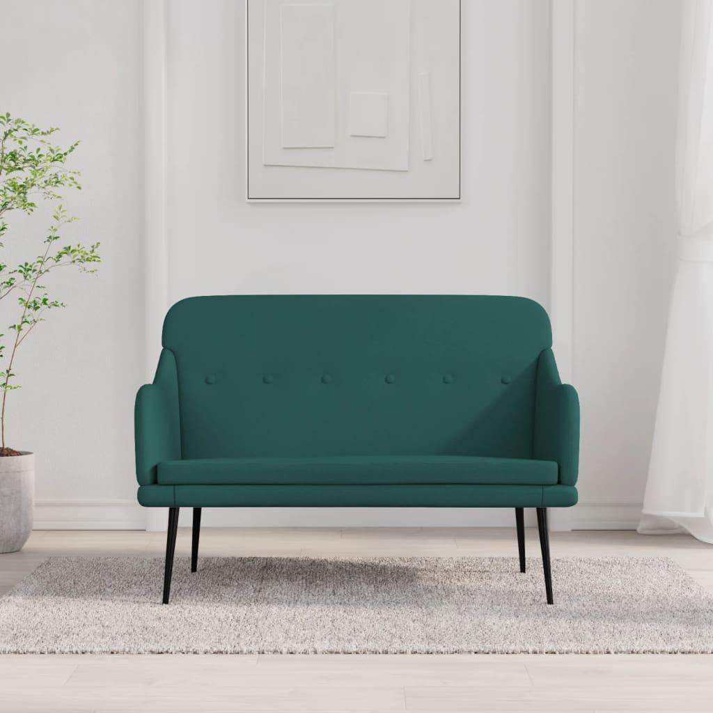 Bænk 110x76x80 cm stof mørkegrøn billede