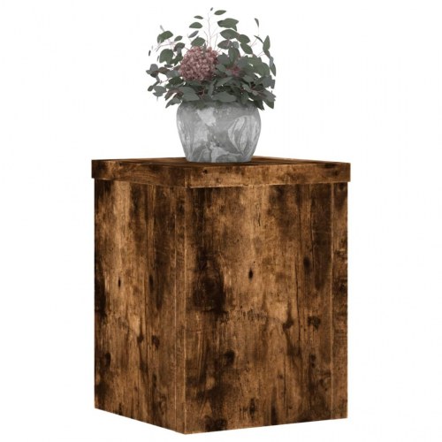 Plantestativer sæt af 2 - 15×15×20 cm i konstrueret træ, røget eg