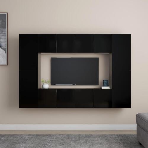 Tv-skabe 8 dele spånplade sort
