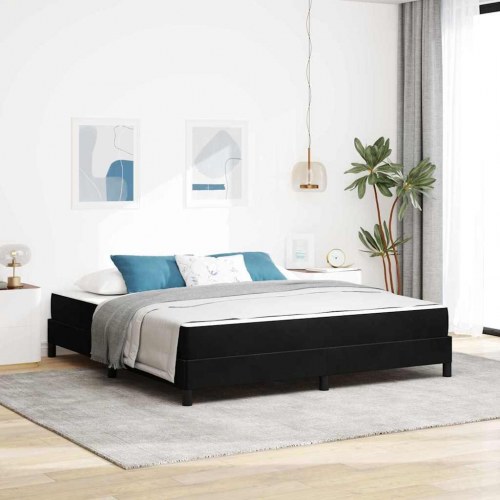 Kontinentalseng med madras Sort 180 x 210 cm Stof