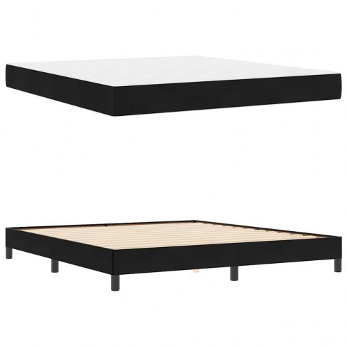 Kontinentalseng med madras Sort 180 x 210 cm Stof