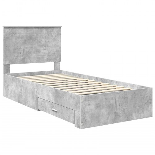 Sengestel med opbevaring 90 x 190 cm - beton grå