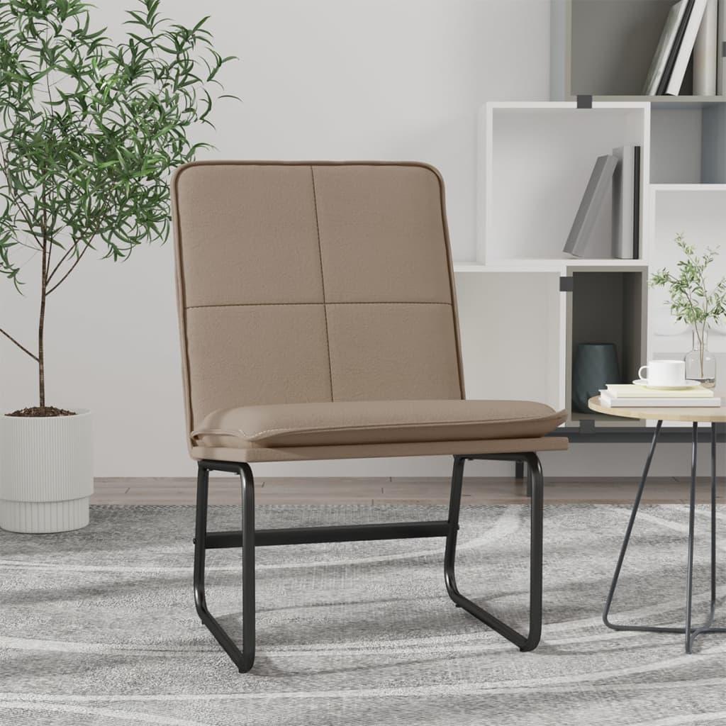 Loungestol 54x75x76 cm kunstlæder cappuccinofarvet billede