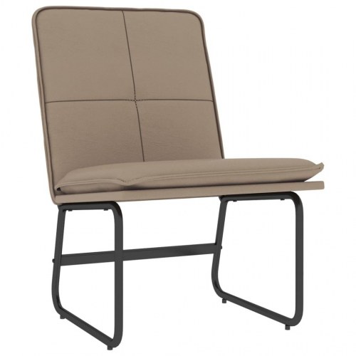 Loungestol i kunstlæder - cappuccinofarvet, 54×75×76 cm