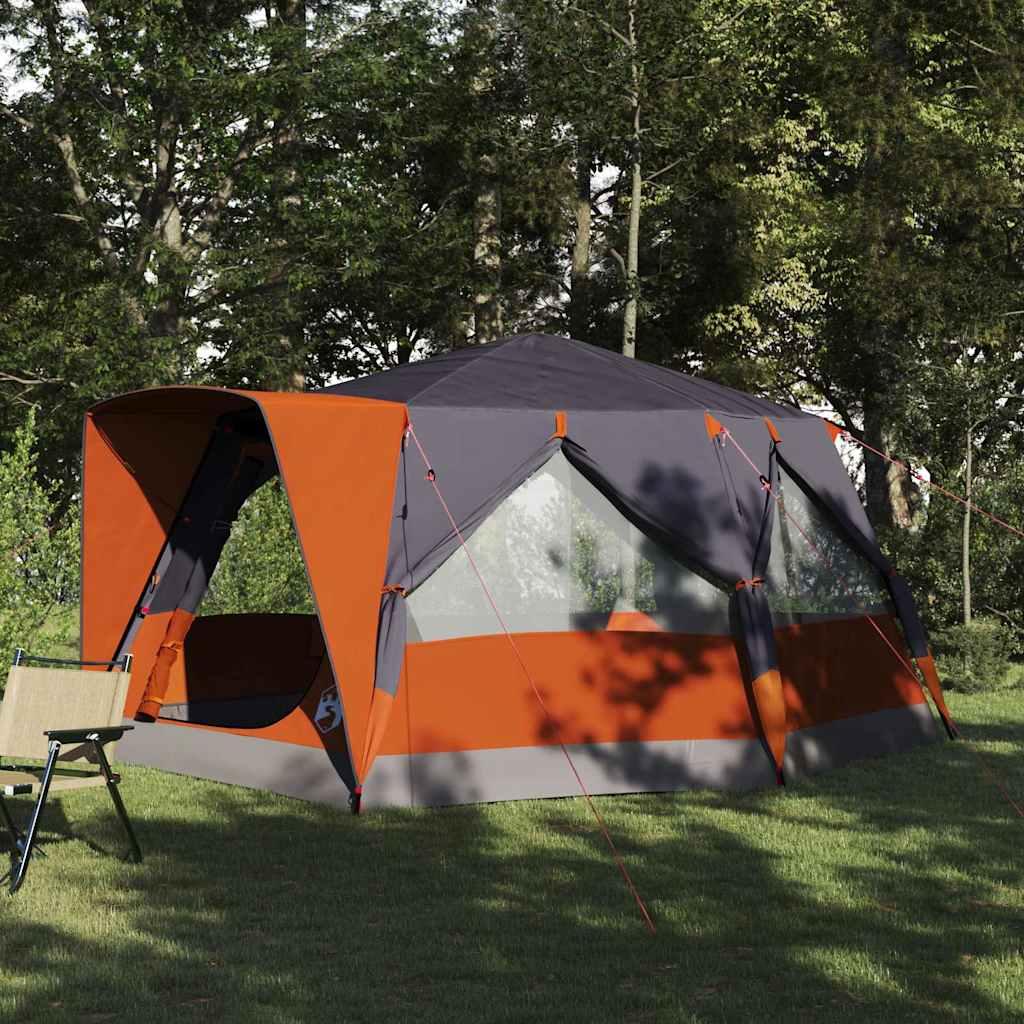 Hyttetelt med tag Grå og orange 400 x 350 x 212 cm billede