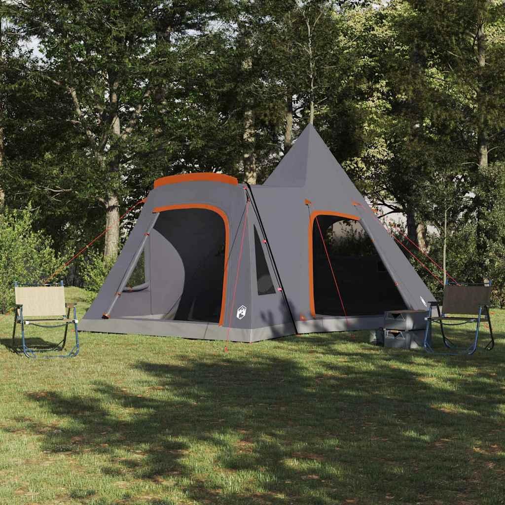 Teepee Telt med tag Grå og orange 545 x 450 x 295 cm billede