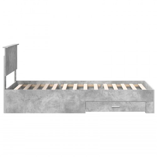 Sengestel med opbevaring betongrå 90 x 200 cm