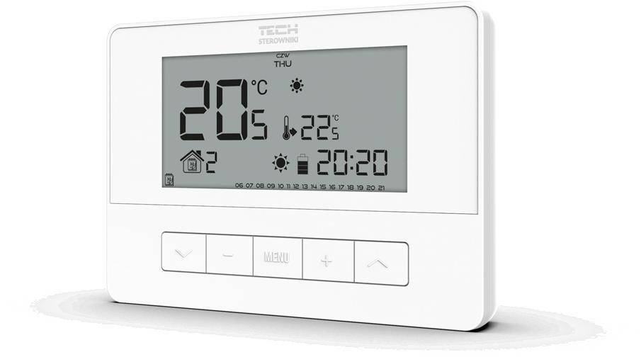 Rumtermostat med ledning - hvid T‑4.1 Tech controllers billede